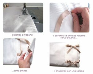 pasos para coser la cinta de fallera